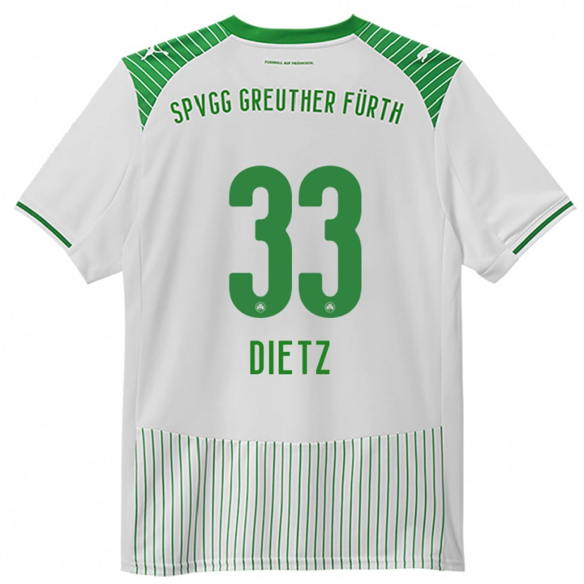 Danxen Kvinder Maximilian Dietz #33 Hvid Grøn Hjemmebane Spillertrøjer 2025/26 Trøje T-Shirt
