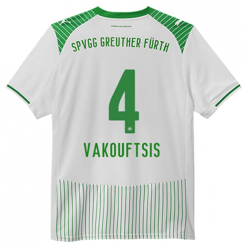 Danxen Kvinder Nikolaos Vakouftsis #4 Hvid Grøn Hjemmebane Spillertrøjer 2025/26 Trøje T-Shirt