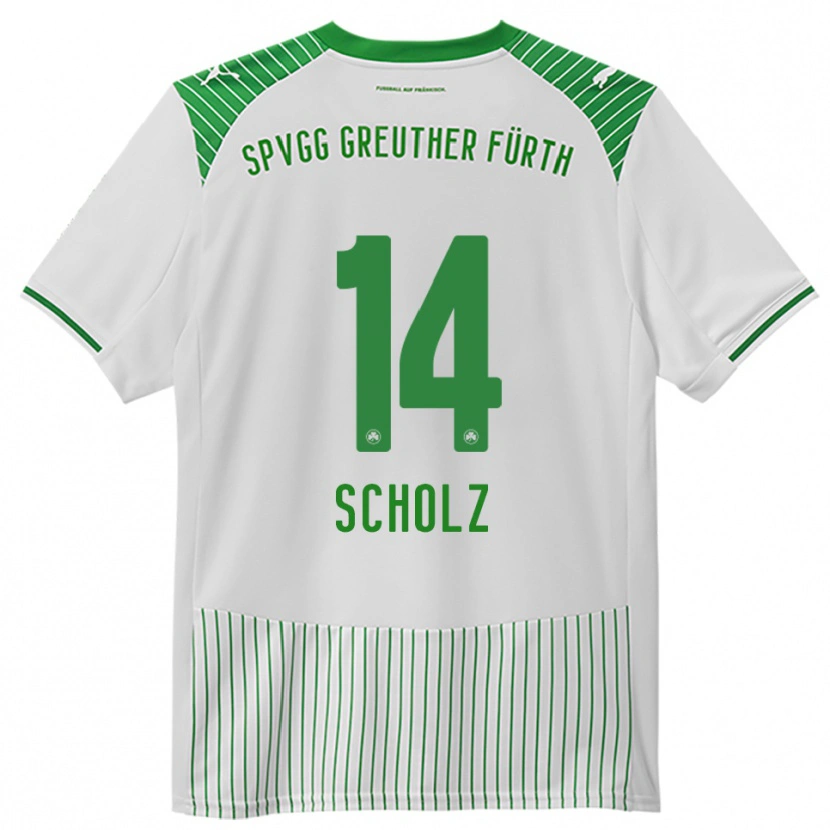 Danxen Kvinder Yannick Scholz #14 Hvid Grøn Hjemmebane Spillertrøjer 2025/26 Trøje T-Shirt