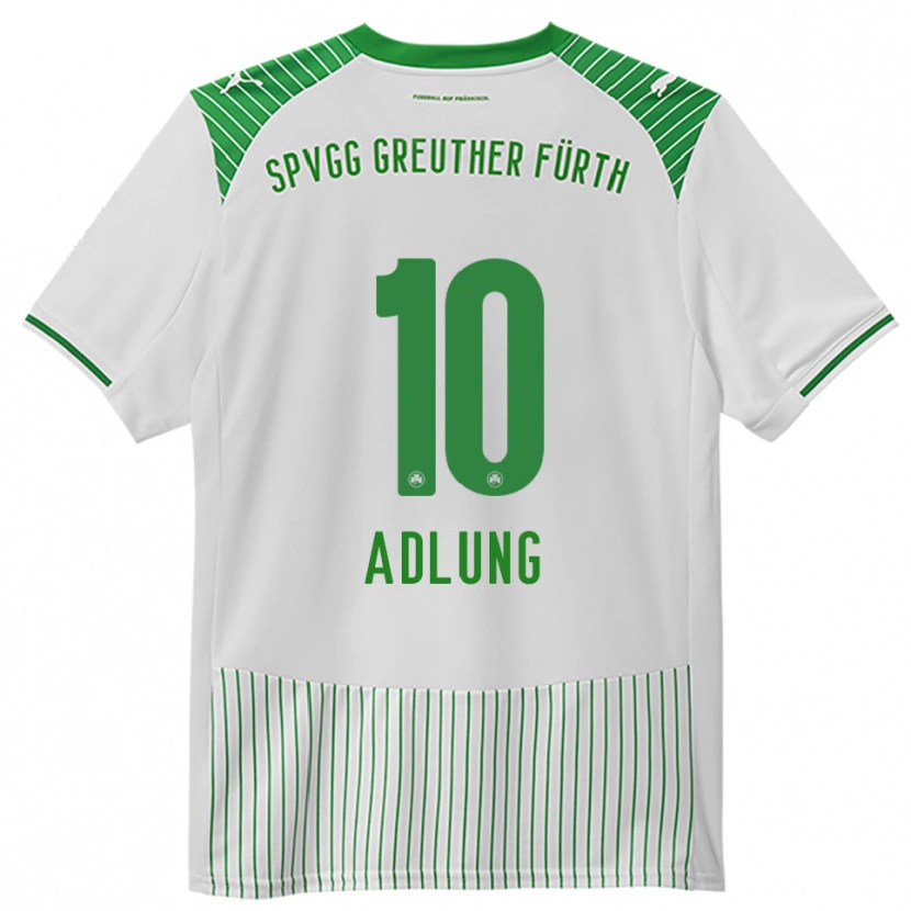 Danxen Kvinder Daniel Adlung #10 Hvid Grøn Hjemmebane Spillertrøjer 2025/26 Trøje T-Shirt