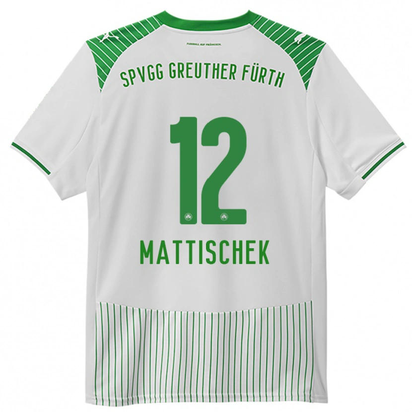 Danxen Kvinder Jakob Mattischek #12 Hvid Grøn Hjemmebane Spillertrøjer 2025/26 Trøje T-Shirt
