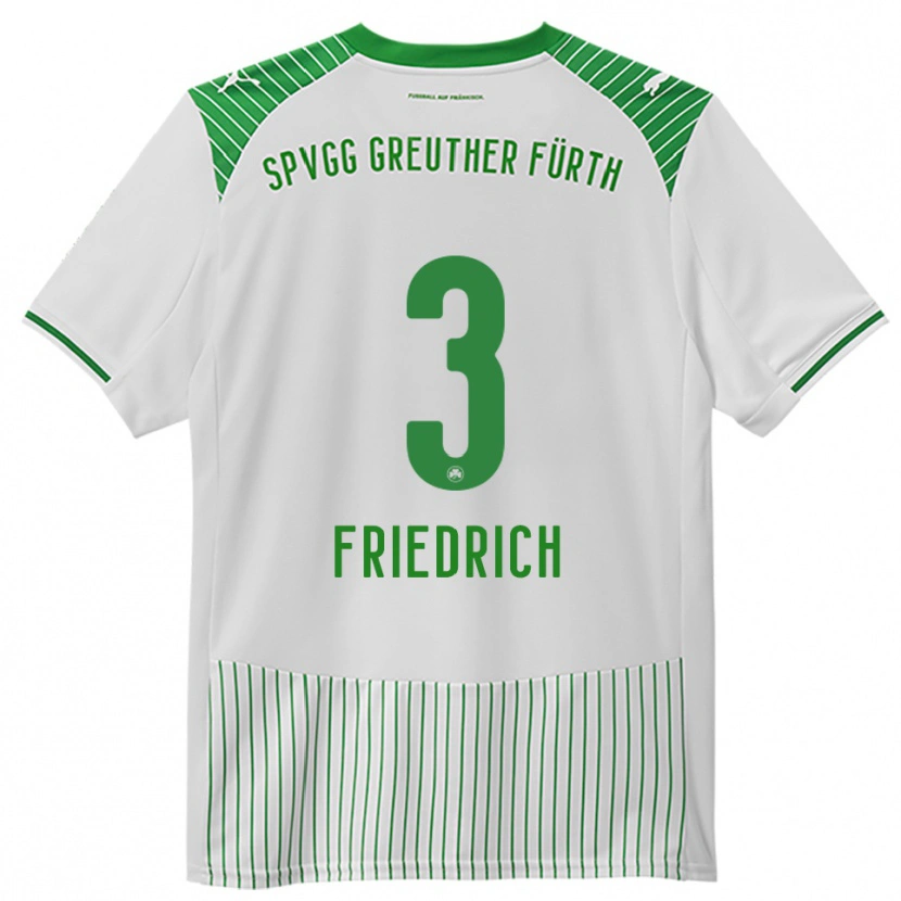 Danxen Kvinder Niklas Friedrich #3 Hvid Grøn Hjemmebane Spillertrøjer 2025/26 Trøje T-Shirt