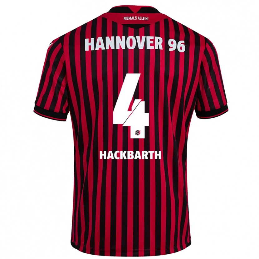 Danxen Kvinder Celina Hackbarth #4 Rød Sort Hjemmebane Spillertrøjer 2025/26 Trøje T-Shirt