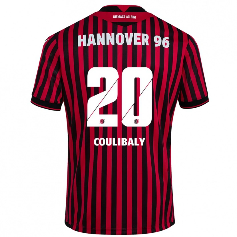 Danxen Kvinder Adam Coulibaly #20 Rød Sort Hjemmebane Spillertrøjer 2025/26 Trøje T-Shirt