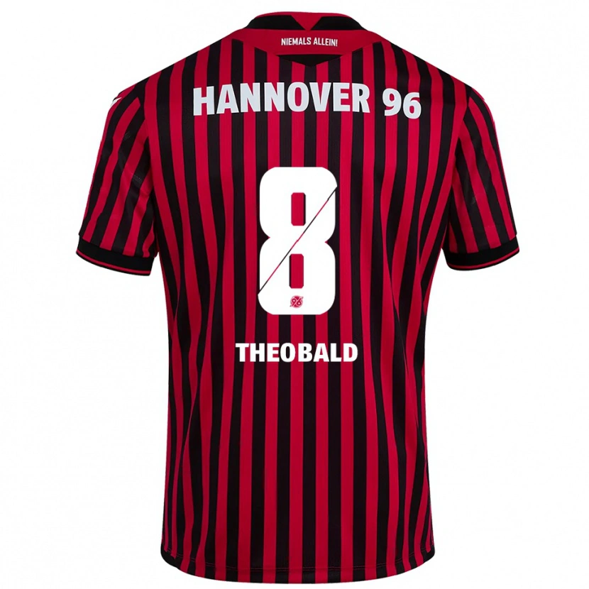 Danxen Kvinder Lara Theobald #8 Rød Sort Hjemmebane Spillertrøjer 2025/26 Trøje T-Shirt