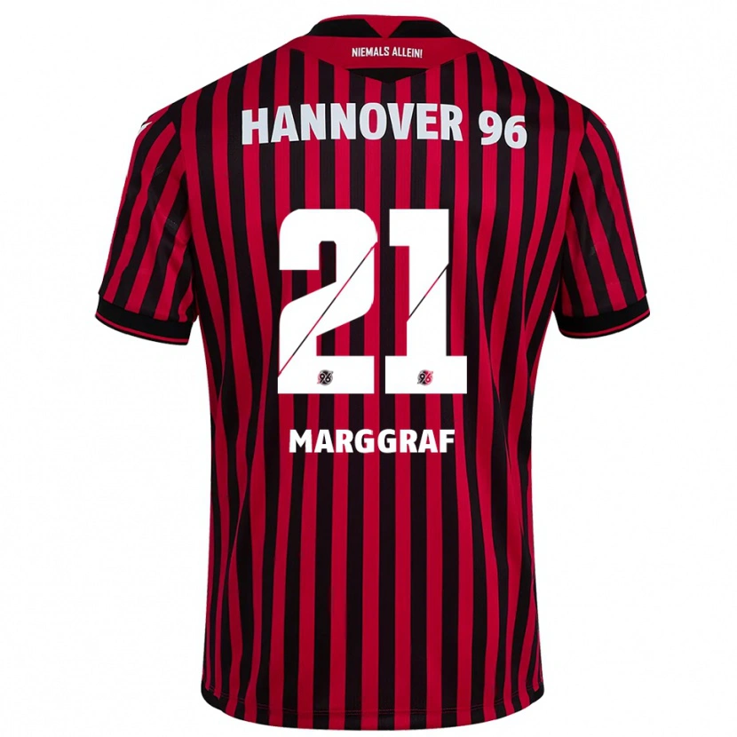 Danxen Kvinder Luis Marggraf #21 Rød Sort Hjemmebane Spillertrøjer 2025/26 Trøje T-Shirt