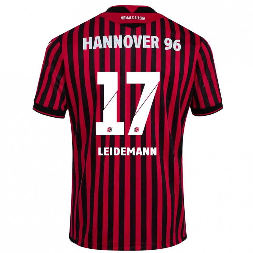 Danxen Kvinder Lukas Leidemann #17 Rød Sort Hjemmebane Spillertrøjer 2025/26 Trøje T-Shirt