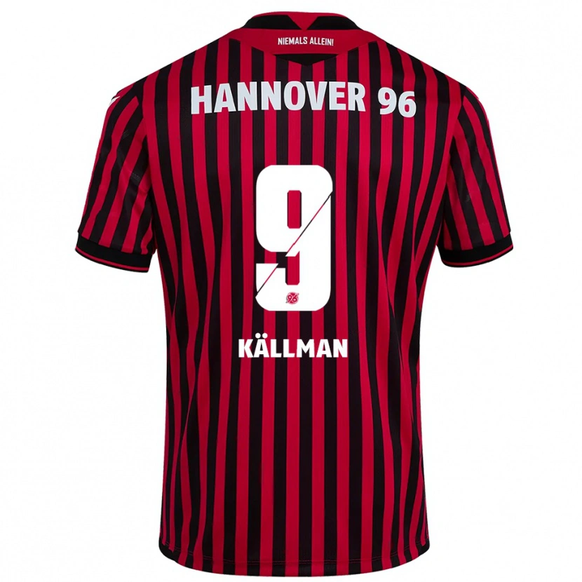 Danxen Kvinder Benjamin Källman #9 Rød Sort Hjemmebane Spillertrøjer 2025/26 Trøje T-Shirt
