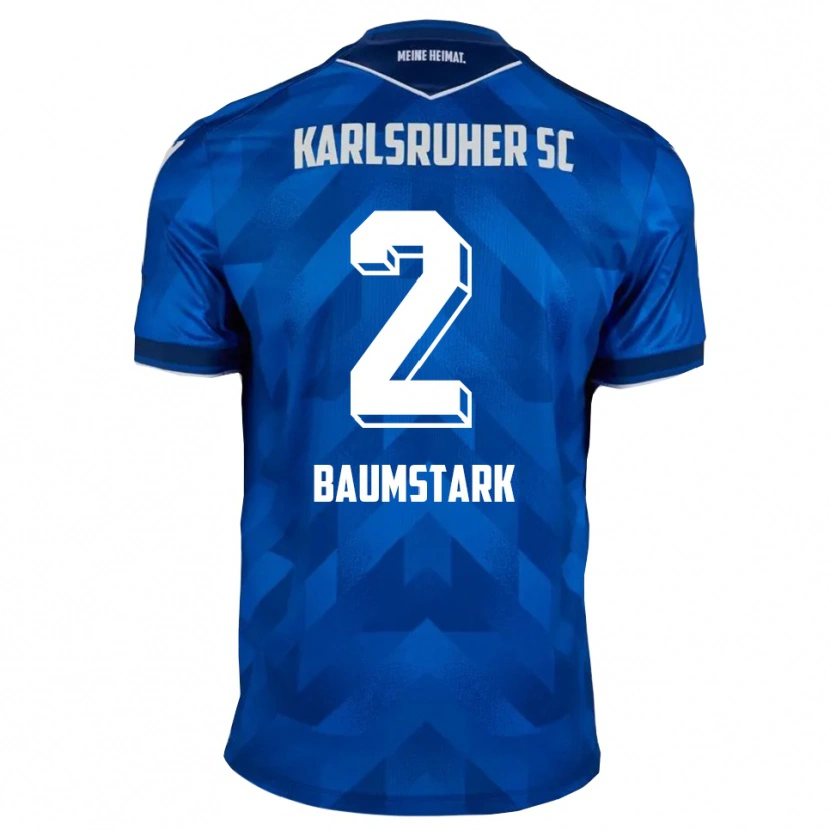 Danxen Kvinder Max Baumstark #2 Blå Hvid Hjemmebane Spillertrøjer 2025/26 Trøje T-Shirt