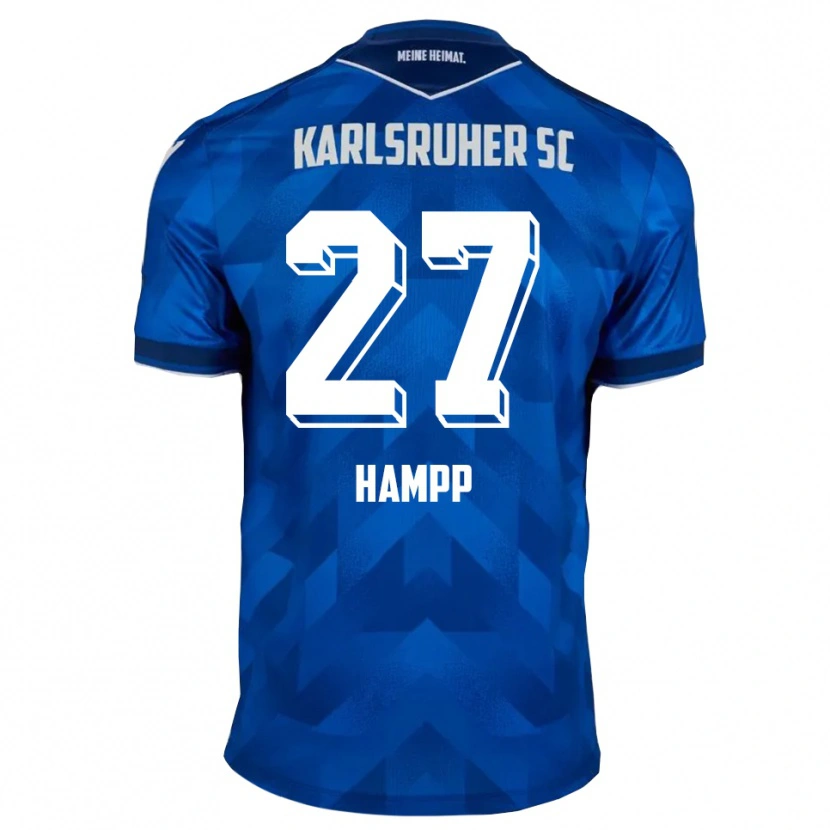 Danxen Kvinder Noah Hampp #27 Blå Hvid Hjemmebane Spillertrøjer 2025/26 Trøje T-Shirt