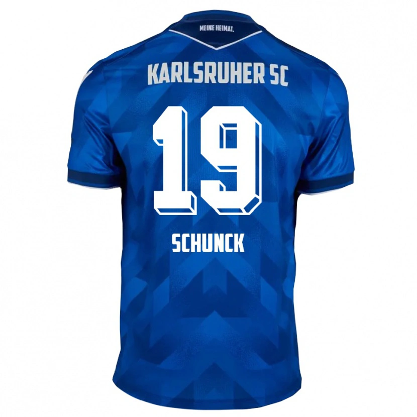 Danxen Kvinder Tim Schunck #19 Blå Hvid Hjemmebane Spillertrøjer 2025/26 Trøje T-Shirt