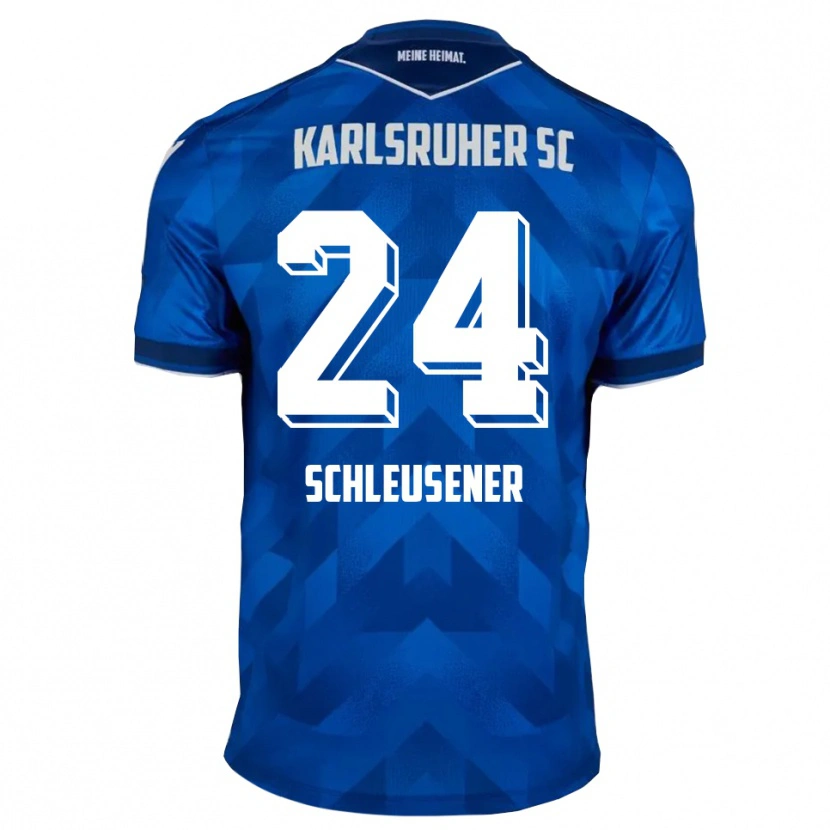Danxen Kvinder Fabian Schleusener #24 Blå Hvid Hjemmebane Spillertrøjer 2025/26 Trøje T-Shirt