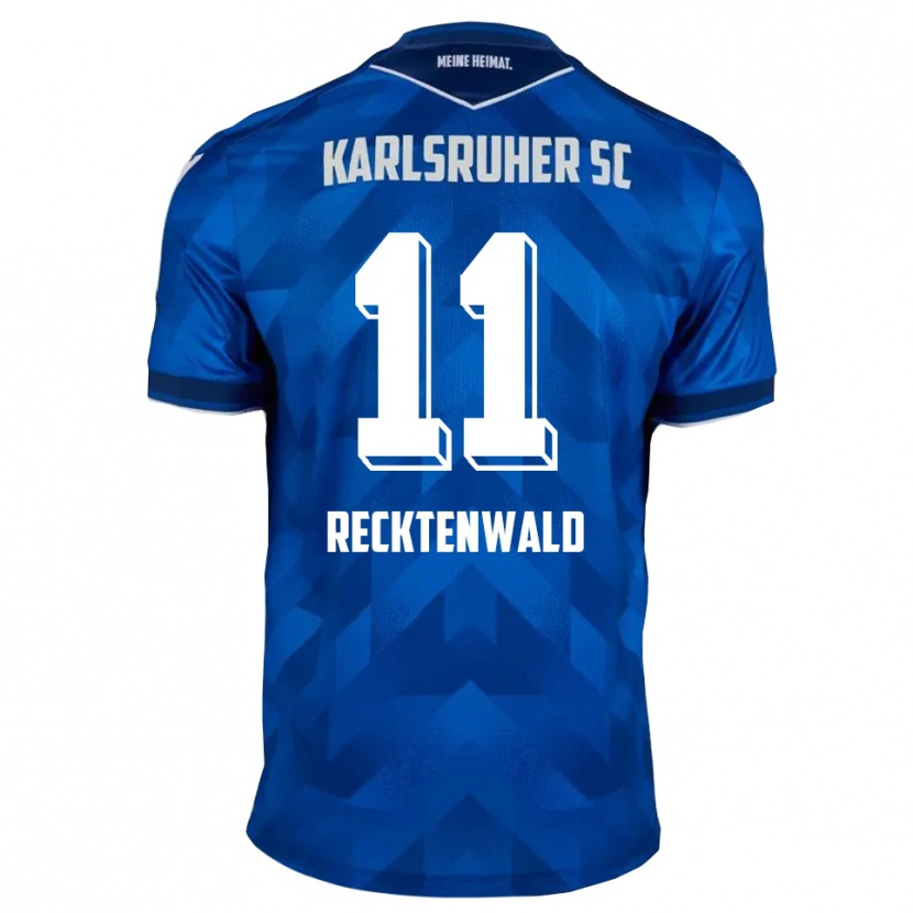 Danxen Kvinder Frederik Recktenwald #11 Blå Hvid Hjemmebane Spillertrøjer 2025/26 Trøje T-Shirt