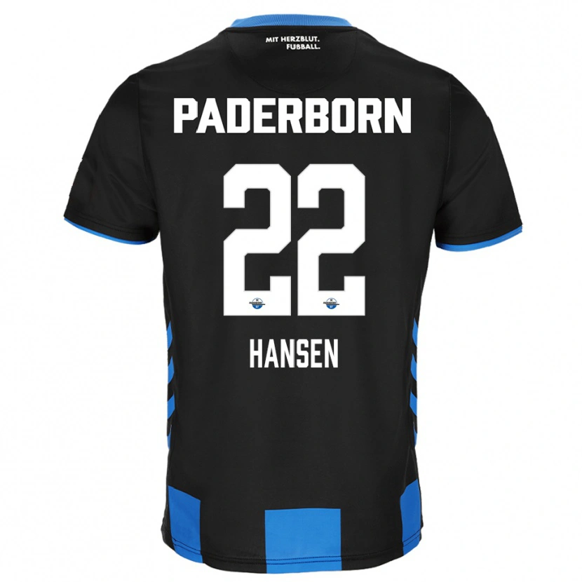 Danxen Kvinder Mattes Hansen #22 Sort Blå Hjemmebane Spillertrøjer 2025/26 Trøje T-Shirt