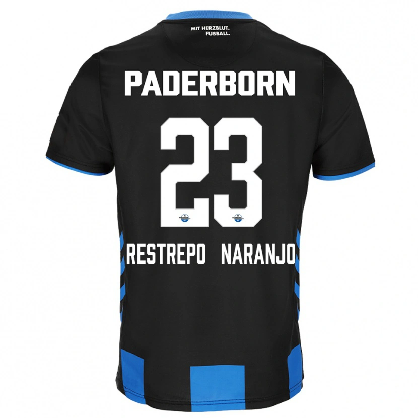 Danxen Kvinder Pedro Restrepo Naranjo #23 Sort Blå Hjemmebane Spillertrøjer 2025/26 Trøje T-Shirt