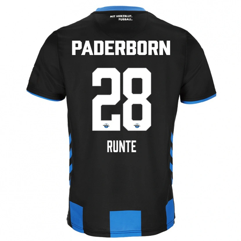 Danxen Kvinder Mick-Jonas Runte #28 Sort Blå Hjemmebane Spillertrøjer 2025/26 Trøje T-Shirt