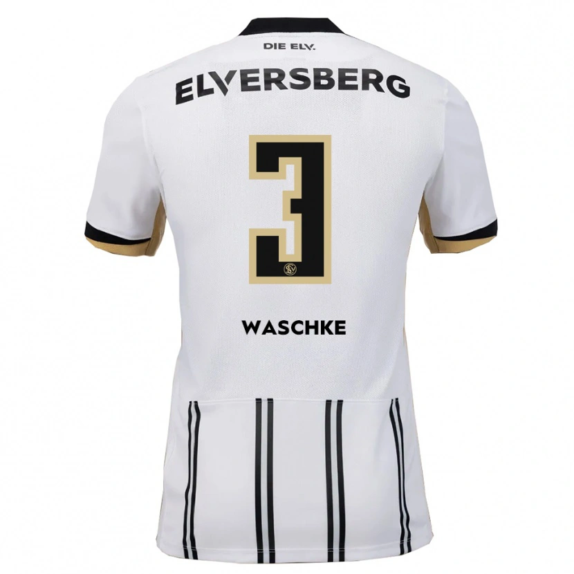 Danxen Kvinder Finn Waschke #3 Hvid Sort Hjemmebane Spillertrøjer 2025/26 Trøje T-Shirt