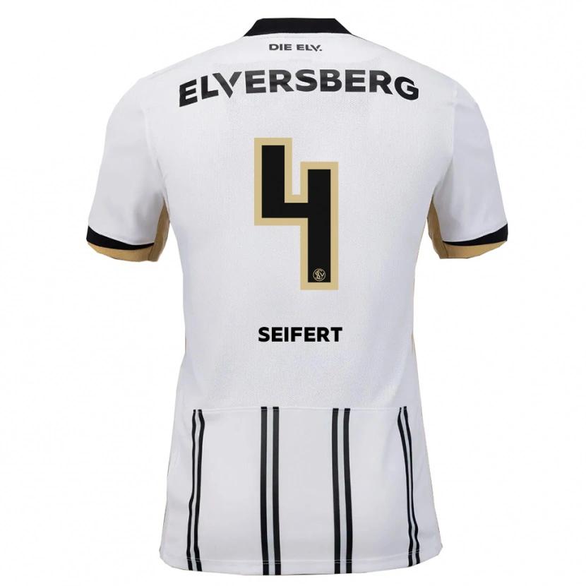 Danxen Kvinder Luis Seifert #4 Hvid Sort Hjemmebane Spillertrøjer 2025/26 Trøje T-Shirt