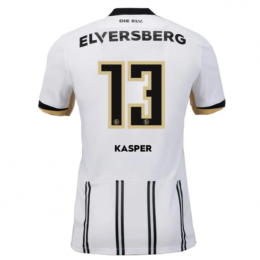 Danxen Kvinder Yannik Kasper #13 Hvid Sort Hjemmebane Spillertrøjer 2025/26 Trøje T-Shirt