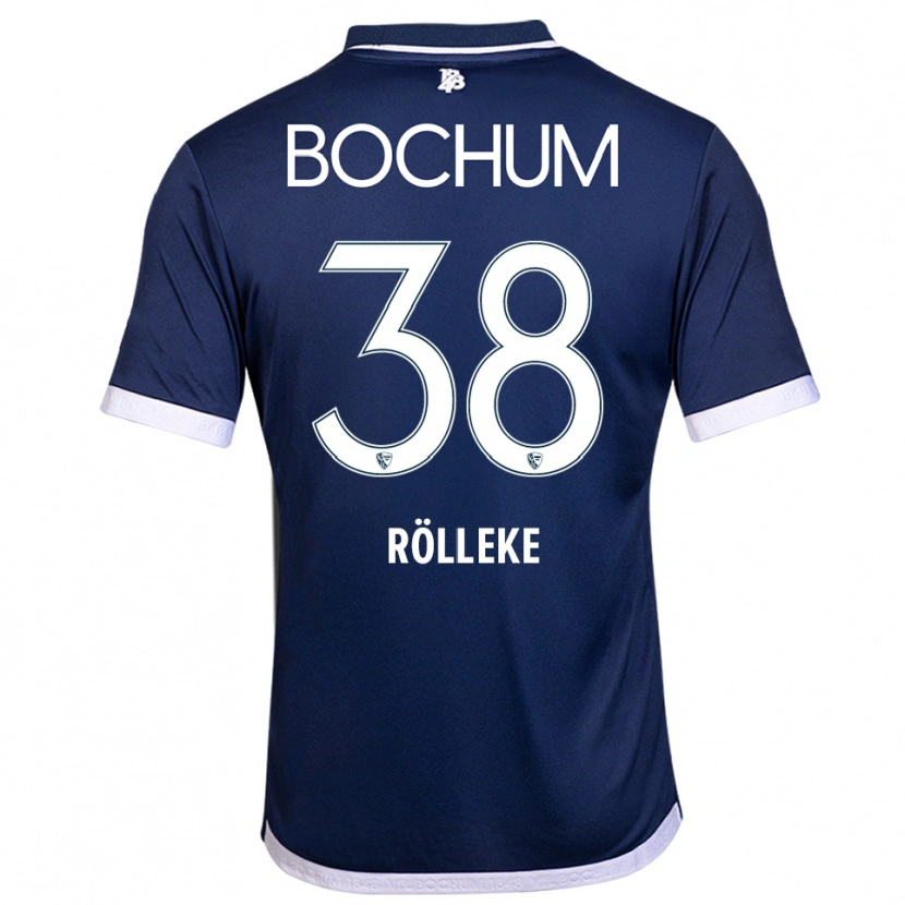 Danxen Kvinder Hugo Rölleke #38 Navy Hvid Hjemmebane Spillertrøjer 2025/26 Trøje T-Shirt
