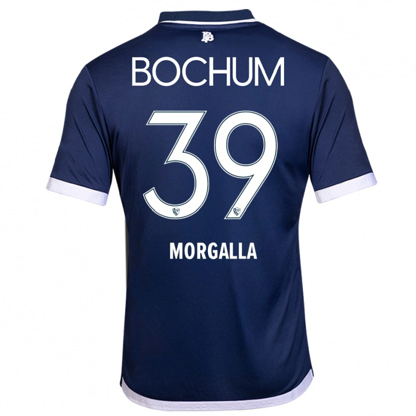 Danxen Kvinder Leandro Morgalla #39 Navy Hvid Hjemmebane Spillertrøjer 2025/26 Trøje T-Shirt