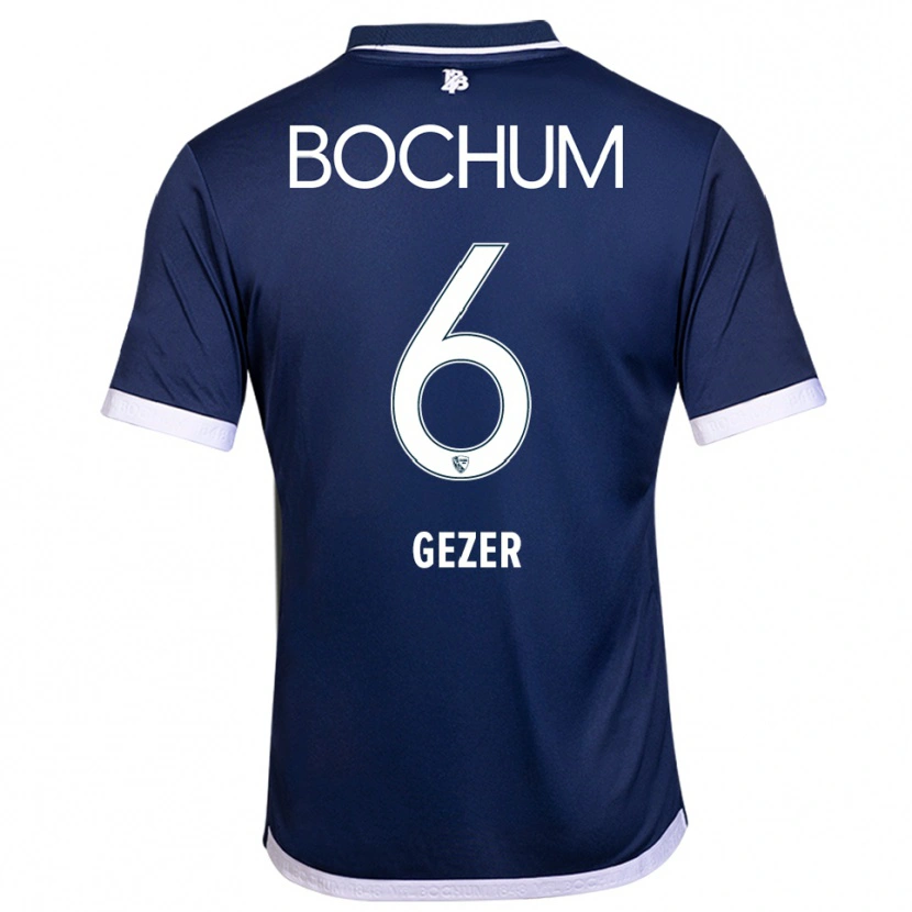 Danxen Kvinder Joel Gezer #6 Navy Hvid Hjemmebane Spillertrøjer 2025/26 Trøje T-Shirt