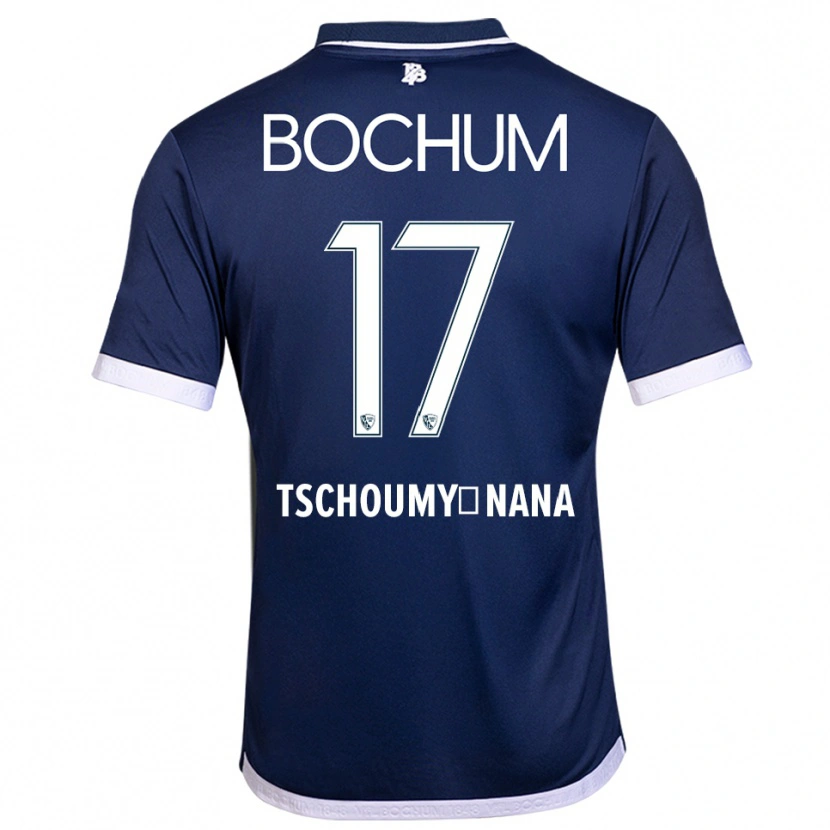 Danxen Kvinder Daryl Tschoumy-Nana #17 Navy Hvid Hjemmebane Spillertrøjer 2025/26 Trøje T-Shirt