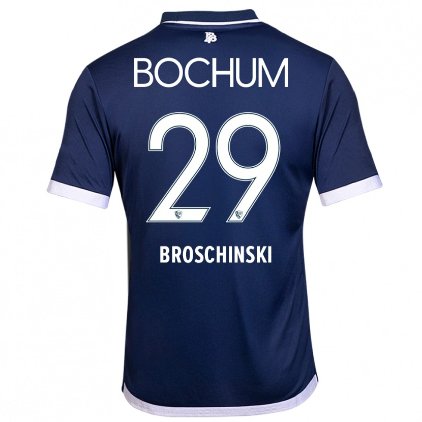 Danxen Kvinder Moritz Broschinski #29 Navy Hvid Hjemmebane Spillertrøjer 2025/26 Trøje T-Shirt