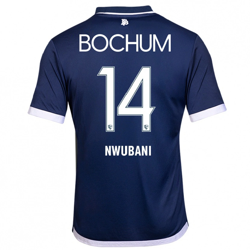 Danxen Kvinder Keleb Nwubani #14 Navy Hvid Hjemmebane Spillertrøjer 2025/26 Trøje T-Shirt