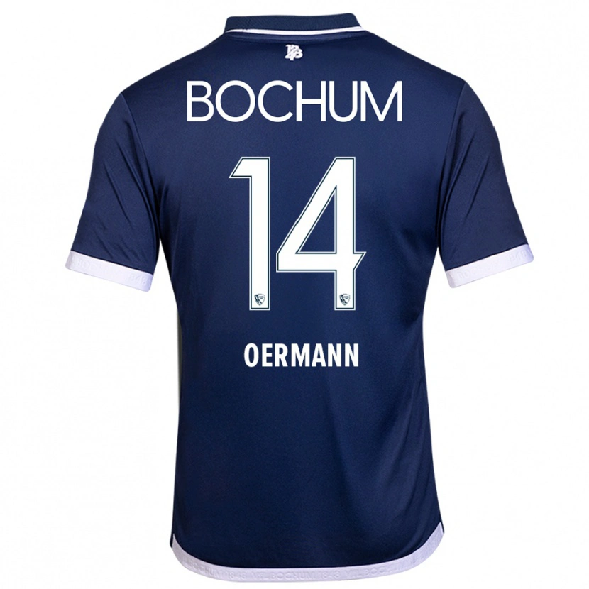 Danxen Kvinder Tim Oermann #14 Navy Hvid Hjemmebane Spillertrøjer 2025/26 Trøje T-Shirt