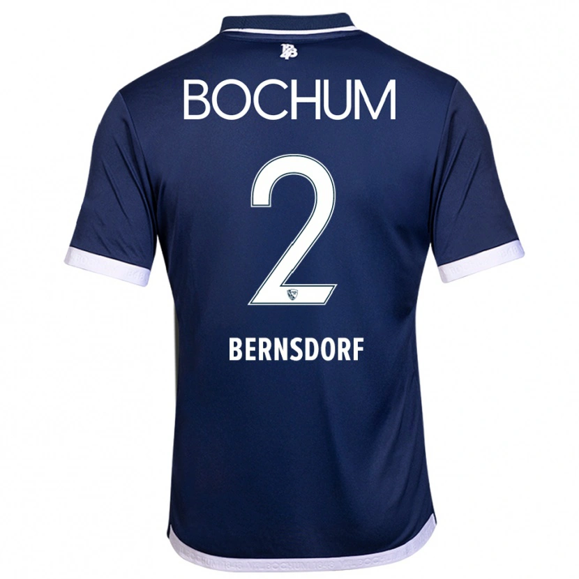 Danxen Kvinder Luca Bernsdorf #2 Navy Hvid Hjemmebane Spillertrøjer 2025/26 Trøje T-Shirt