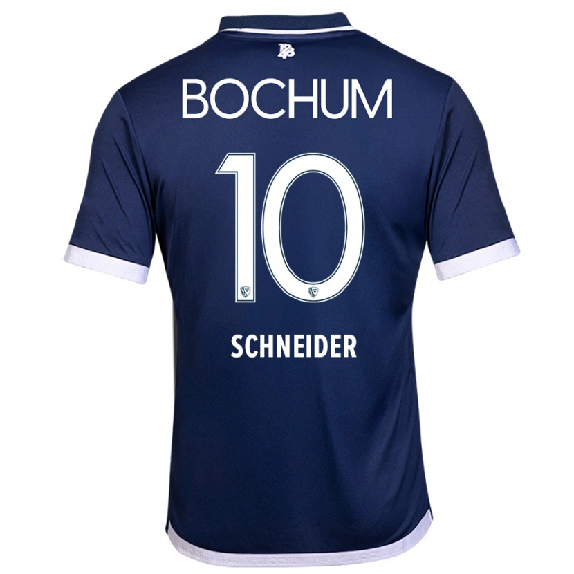 Danxen Kvinder Ruben Schneider #10 Navy Hvid Hjemmebane Spillertrøjer 2025/26 Trøje T-Shirt