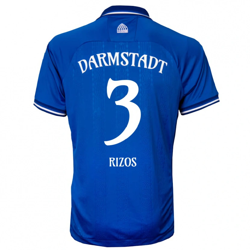 Danxen Kvinder A. Rizos #3 Blå Hvid Hjemmebane Spillertrøjer 2025/26 Trøje T-Shirt
