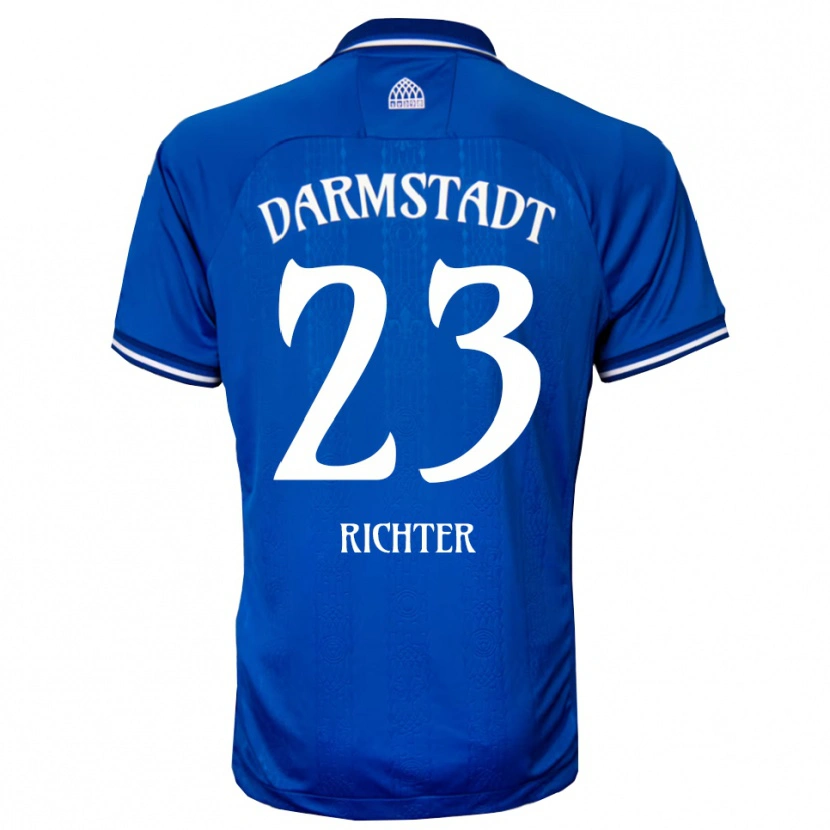 Danxen Kvinder Marco Richter #23 Blå Hvid Hjemmebane Spillertrøjer 2025/26 Trøje T-Shirt