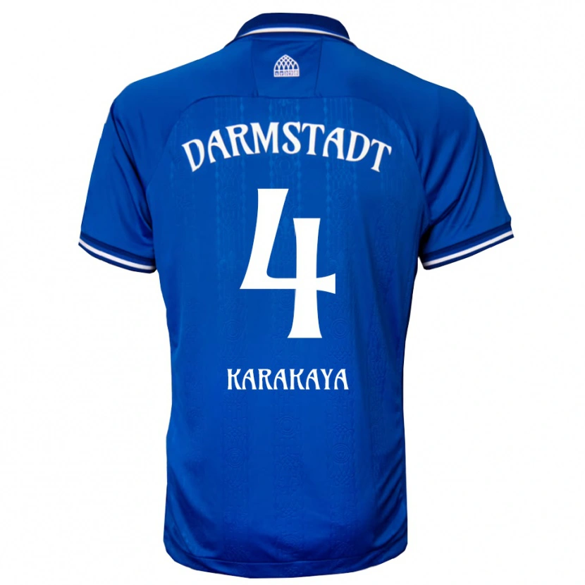 Danxen Kvinder Burak Karakaya #4 Blå Hvid Hjemmebane Spillertrøjer 2025/26 Trøje T-Shirt