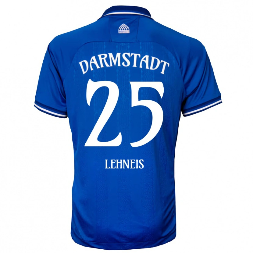 Danxen Kvinder Daniel Lehneis #25 Blå Hvid Hjemmebane Spillertrøjer 2025/26 Trøje T-Shirt