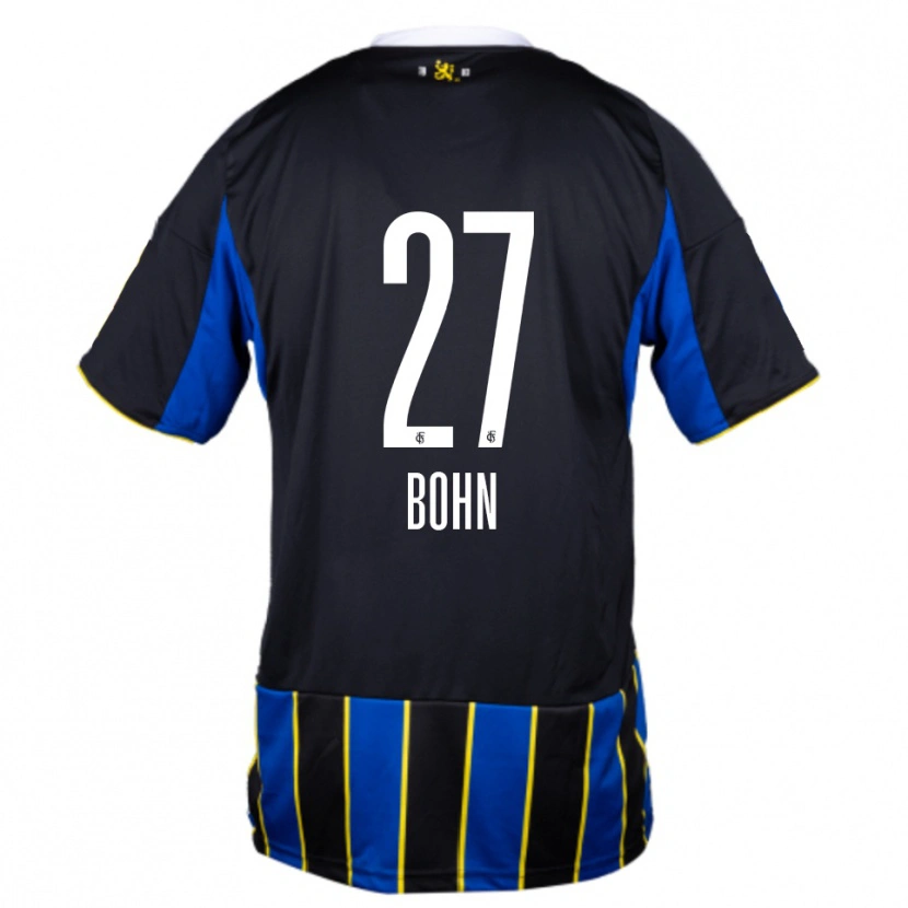 Danxen Kvinder Sebastian Bohn #27 Blå Sort Gul Hjemmebane Spillertrøjer 2025/26 Trøje T-Shirt