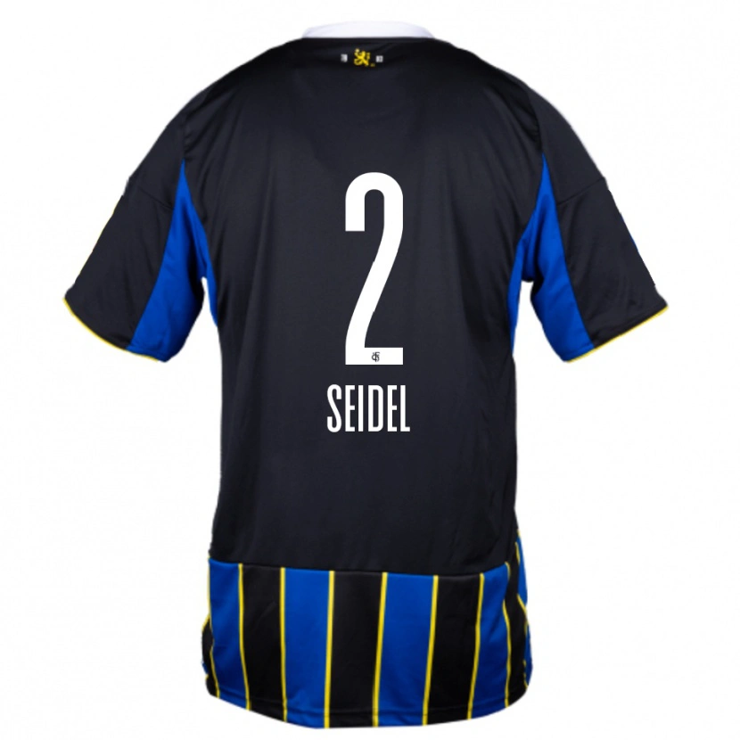 Danxen Kvinder Jonas Seidel #2 Blå Sort Gul Hjemmebane Spillertrøjer 2025/26 Trøje T-Shirt