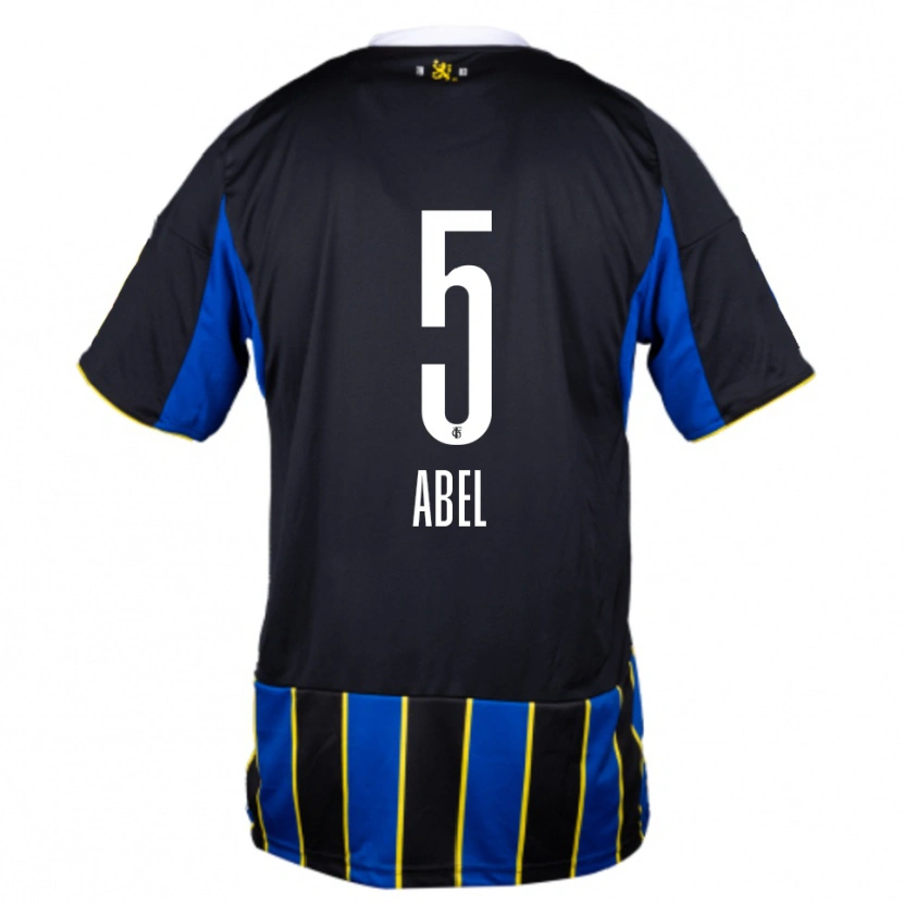 Danxen Kvinder Andris Abel #5 Blå Sort Gul Hjemmebane Spillertrøjer 2025/26 Trøje T-Shirt
