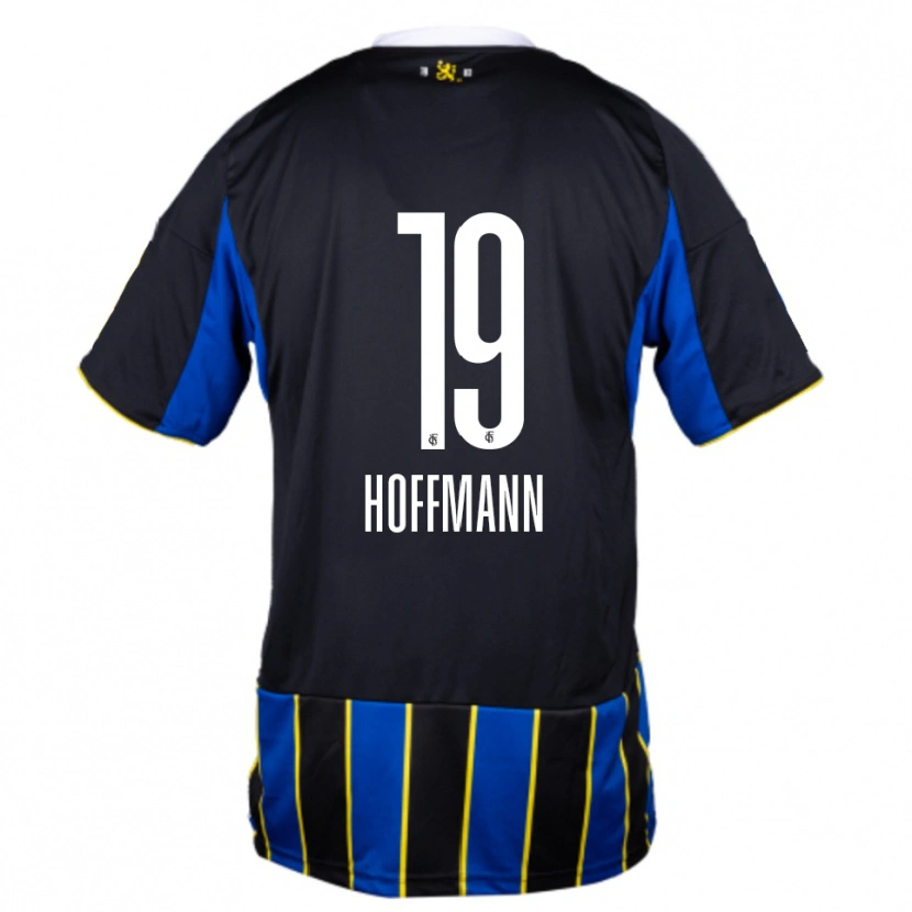 Danxen Kvinder Elias Hoffmann #19 Blå Sort Gul Hjemmebane Spillertrøjer 2025/26 Trøje T-Shirt
