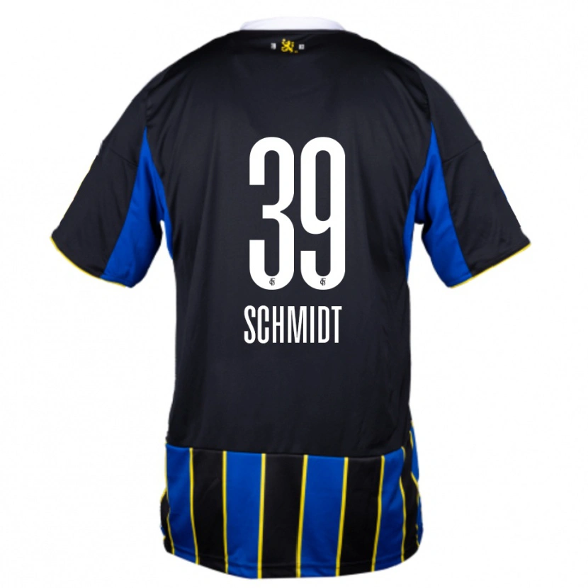 Danxen Kvinder Patrick Schmidt #39 Blå Sort Gul Hjemmebane Spillertrøjer 2025/26 Trøje T-Shirt