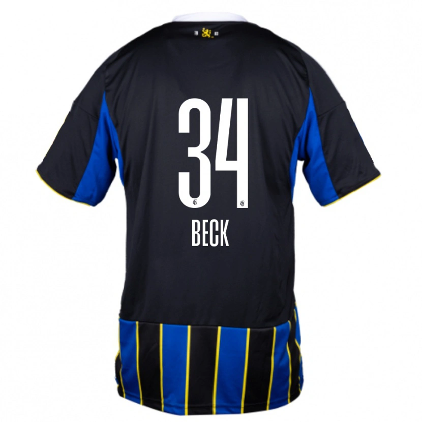 Danxen Kvinder Luis Beck #34 Blå Sort Gul Hjemmebane Spillertrøjer 2025/26 Trøje T-Shirt
