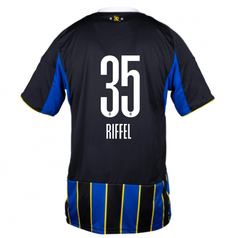 Danxen Kvinder Kim Riffel #35 Blå Sort Gul Hjemmebane Spillertrøjer 2025/26 Trøje T-Shirt