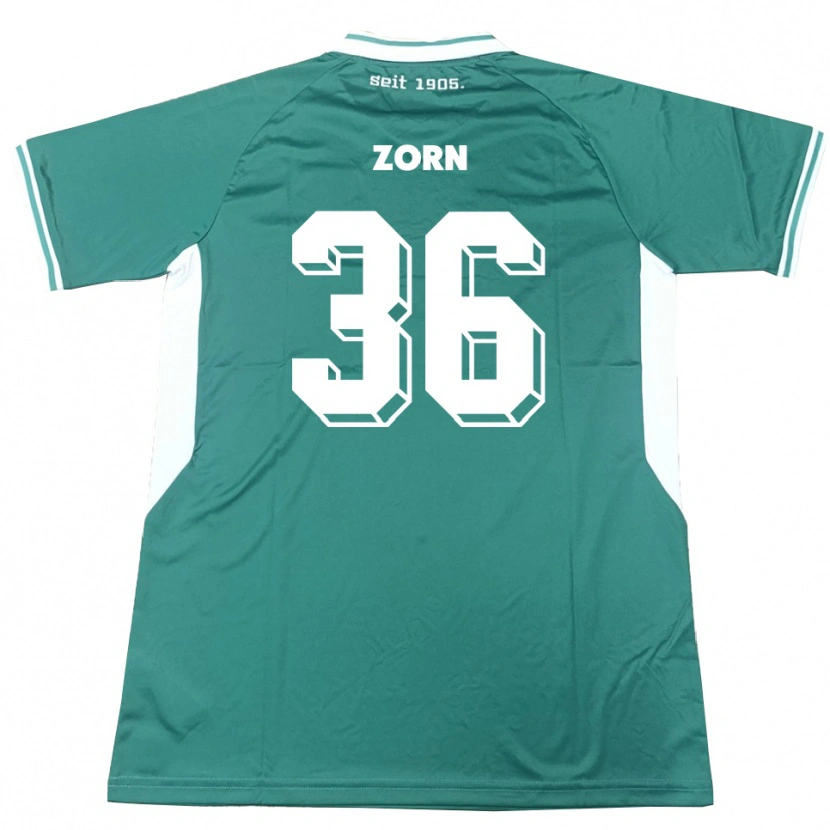 Danxen Kvinder Emil Zorn #36 Grøn Hvid Hjemmebane Spillertrøjer 2025/26 Trøje T-Shirt