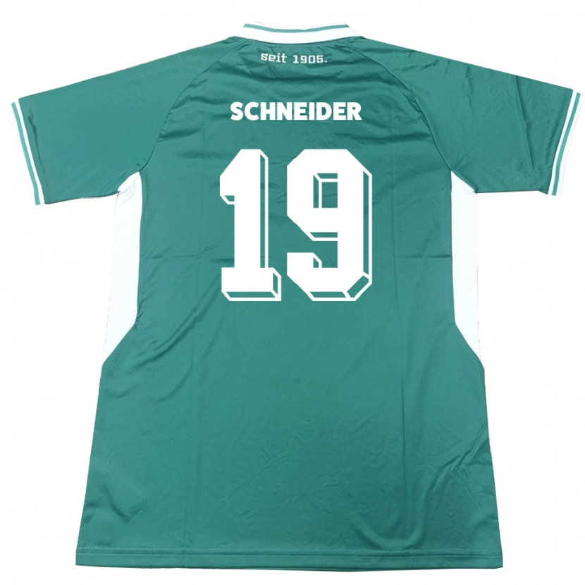 Danxen Kvinder Lukas Schneider #19 Grøn Hvid Hjemmebane Spillertrøjer 2025/26 Trøje T-Shirt