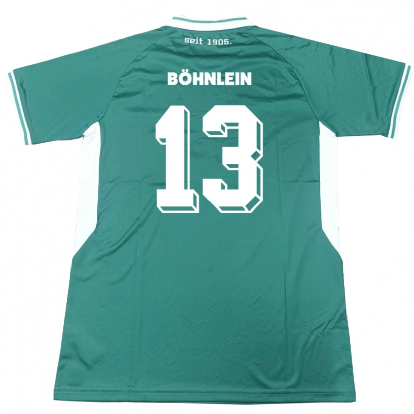 Danxen Kvinder Kristian Böhnlein #13 Grøn Hvid Hjemmebane Spillertrøjer 2025/26 Trøje T-Shirt
