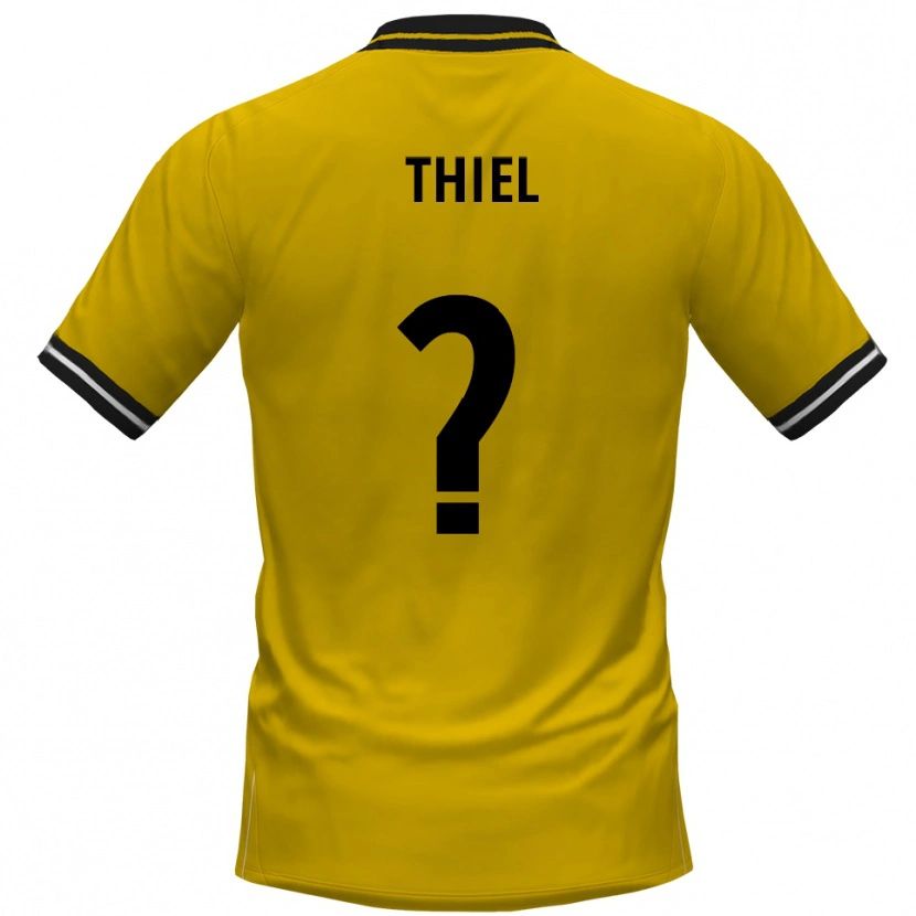 Danxen Kvinder David Thiel #0 Gul Sort Hjemmebane Spillertrøjer 2025/26 Trøje T-Shirt