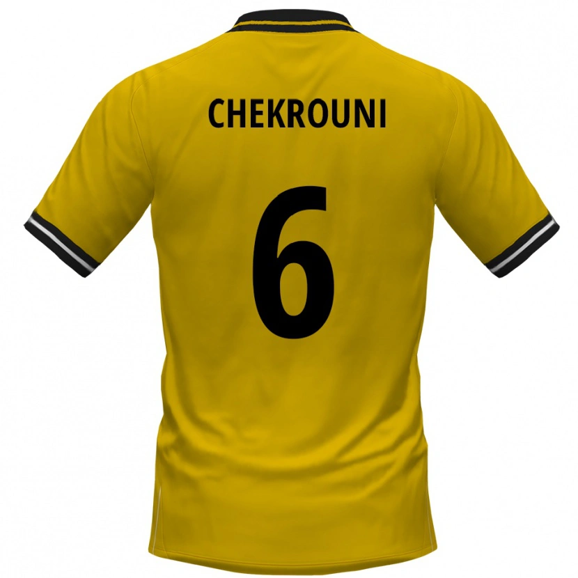 Danxen Kvinder Salim Chekrouni #6 Gul Sort Hjemmebane Spillertrøjer 2025/26 Trøje T-Shirt
