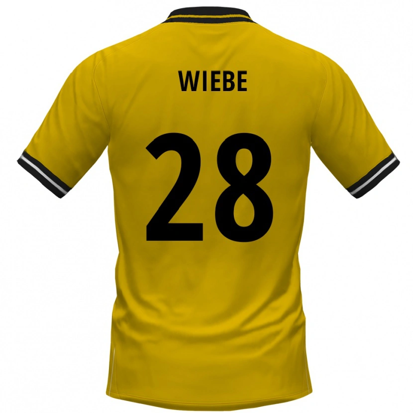 Danxen Kvinder Danilo Wiebe #28 Gul Sort Hjemmebane Spillertrøjer 2025/26 Trøje T-Shirt