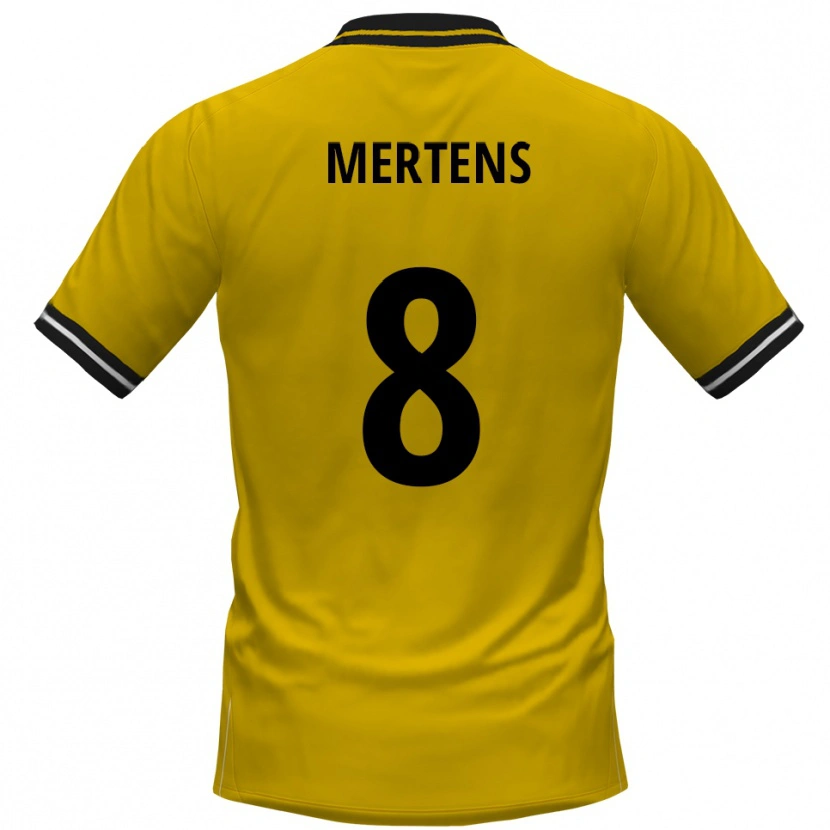 Danxen Kvinder Ben Mertens #8 Gul Sort Hjemmebane Spillertrøjer 2025/26 Trøje T-Shirt